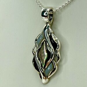 Rare Carolyn Pollack CP 925 Abalone MOP Inlay Removable Pendant (pendant only)